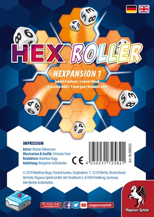 PEG90002G HexRoller Dice Game: Hexpansion 1 published by Pegasus Spiele