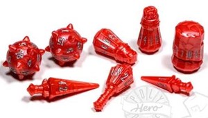 PHD2314 PolyHero Warrior 8 Dice Set - Crimson Carnage published by Poly Hero Dice