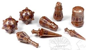 PHD2317 PolyHero Warrior 8 Dice Set - Imperial Bronze published by Poly Hero Dice