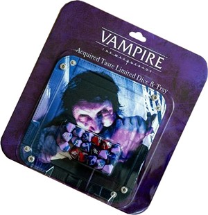 2!RGS02779 Vampire The Masquerade RPG: 5th Edition Acquired Taste Ltd Dice And Tray Accessory Pack published by Renegade Game Studios