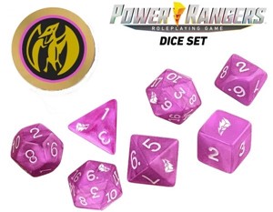 2!RGS2338 Power Rangers RPG: Pink Dice Set published by Renegade Game Studios
