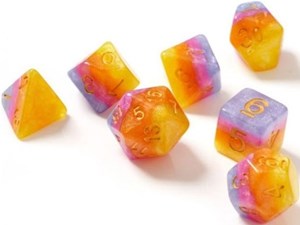 SDZ000302 Tahitian Sunset Polyhedral Dice Set published by Sirius Dice