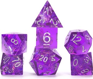 SDZ001407 Sharp Purple Fairy Polyhedral Dice Set published by Sirius Dice