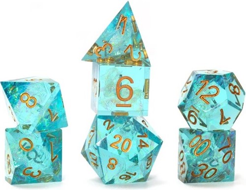 SDZ001408 Sharp Aqua Fairy Polyhedral Dice Set published by Sirius Dice