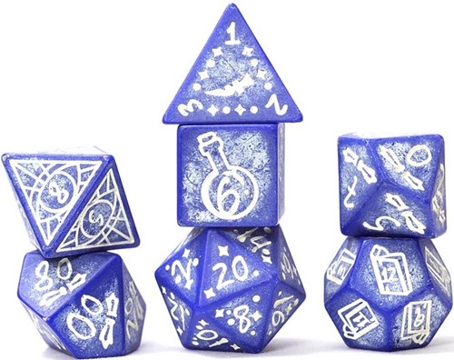 SDZ002301 Purple Agate Illusory Stone Polyhedral Dice Set published by Sirius Dice