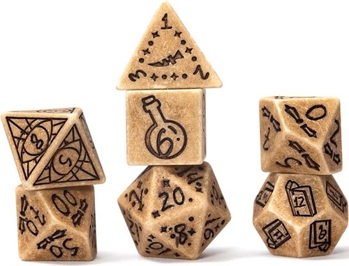 SDZ002302 Sandstone Illusory Stone Polyhedral Dice Set published by Sirius Dice