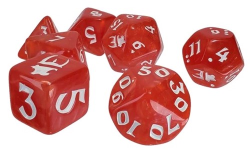 Munchkin Polyhedral Dice Set: Red with White
