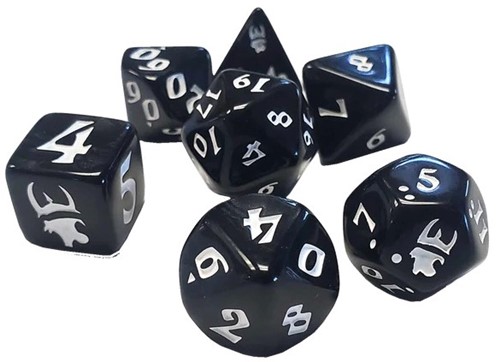 Munchkin Polyhedral Dice Set Black with White
