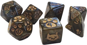 SJ5906D Kitten Polyhedral Dice Set: Brown published by Steve Jackson Games