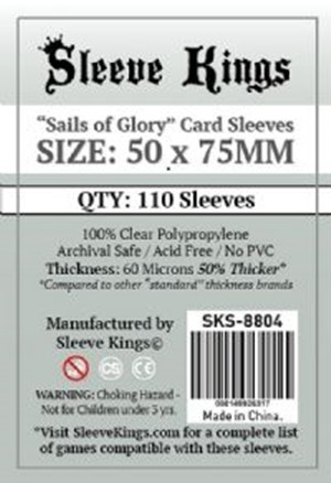 SKS8804 110 x Sails Of Glory Card Sleeves (50mm x 75mm) published by Sleeve Kings