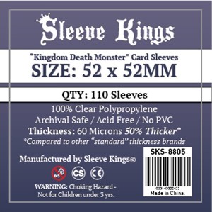 SKS8805 110 x Kingdom Death Monster Card Sleeves (52mm x 52mm) published by Sleeve Kings