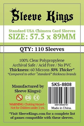 110 x Standard USA Chimera Card Sleeves (57.5mm x 89mm)