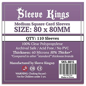 SKS8815 110 x Medium Square Card Sleeves (80mm x 80mm) published by Sleeve Kings