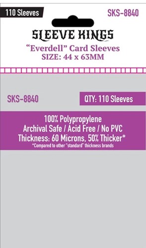 SKS8840 110 x Everdell Mini Compatible Sleeves (44mm x 63mm) published by Sleeve Kings