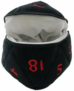UP18786 Dungeons And Dragons: Black and Red D20 Plush Dice Bag published by Ultra Pro