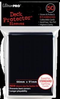 2!UP82669S 50 x Black Standard Card Sleeves 66mm x 91mm (Ultra Pro) published by Ultra Pro