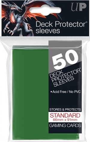 UP82671S 50 x Green Standard Card Sleeves 66mm x 91mm (Ultra Pro) published by Ultra Pro