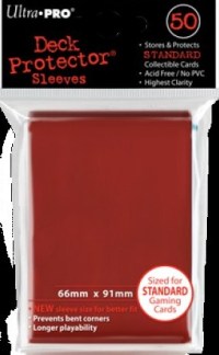 2!UP82672S 50 x Red Standard Card Sleeves 66mm x 91mm (Ultra Pro) published by Ultra Pro