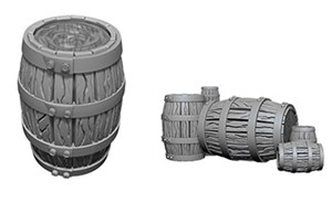 WZK73361S Pathfinder Deep Cuts Unpainted Miniatures: Barrel And Pile Of Barrels published by WizKids Games