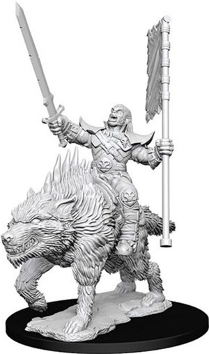 WZK73547S Pathfinder Deep Cuts Unpainted Miniatures: Orc On Dire Wolf published by WizKids Games