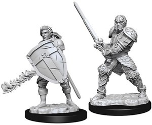 WZK73673S Dungeons And Dragons Nolzur's Marvelous Unpainted Minis: Human Male Fighter published by WizKids Games