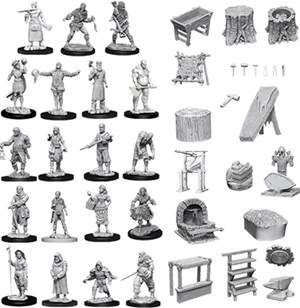 WZK73698 Pathfinder Deep Cuts Unpainted Miniatures: Townspeople And Accessories published by WizKids Games