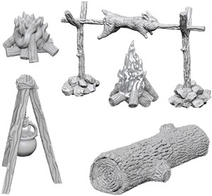 WZK73860S Pathfinder Deep Cuts Unpainted Miniatures: Camp Fire And Sitting Log published by WizKids Games