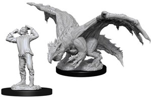 WZK90029S Dungeons And Dragons Nolzur's Marvelous Unpainted Minis: Green Dragon Wyrmling And Afflicted Elf published by WizKids Games