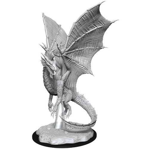 WZK90036 Dungeons And Dragons Nolzur's Marvelous Unpainted Minis: Young Silver Dragon published by WizKids Games