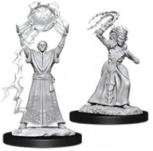 WZK90071S Dungeons And Dragons Nolzur's Marvelous Unpainted Minis: Drow Mage And Drow Priestess published by WizKids Games
