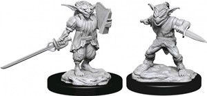 2!WZK90309S Dungeons And Dragons Nolzur's Marvelous Unpainted Minis: Male Goblin Rogue And Female Goblin Bard published by WizKids Games