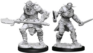 2!WZK90311S Dungeons And Dragons Nolzur's Marvelous Unpainted Minis: Bugbear Barbarian Male And Bugbear Rogue Female published by WizKids Games