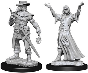 2!WZK90338S Pathfinder Deep Cuts Unpainted Miniatures: Plague Doctor And Cultist published by WizKids Games