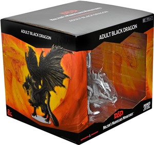 2!WZK90577 Dungeons And Dragons Nolzur's Marvelous Unpainted Minis: Adult Black Dragon published by WizKids Games